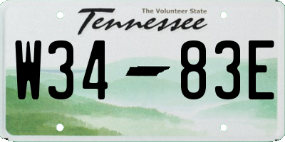 TN license plate W3483E