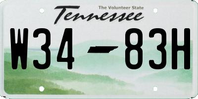TN license plate W3483H