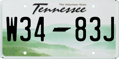 TN license plate W3483J