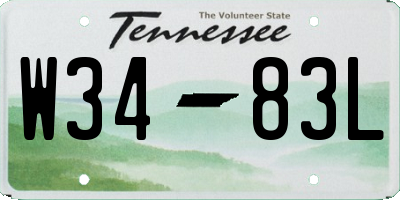 TN license plate W3483L