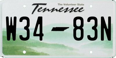 TN license plate W3483N