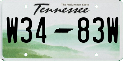 TN license plate W3483W