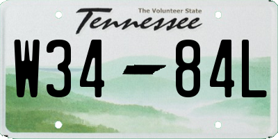 TN license plate W3484L