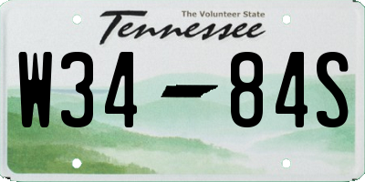 TN license plate W3484S