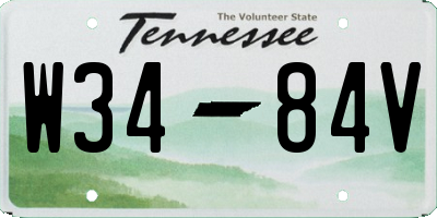 TN license plate W3484V
