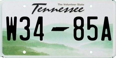TN license plate W3485A