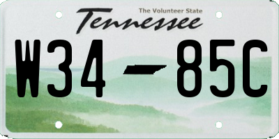 TN license plate W3485C