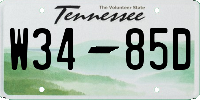 TN license plate W3485D