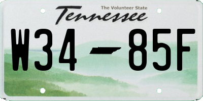TN license plate W3485F