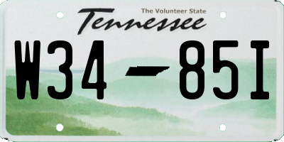 TN license plate W3485I