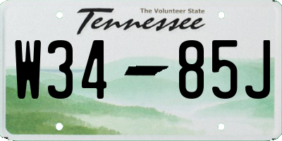 TN license plate W3485J