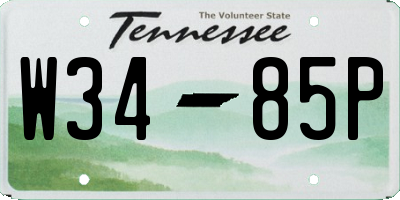 TN license plate W3485P