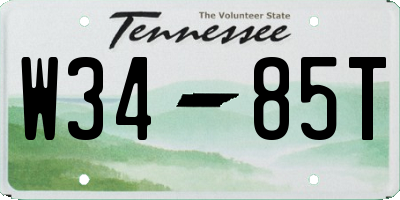 TN license plate W3485T