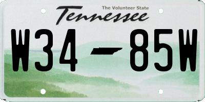 TN license plate W3485W
