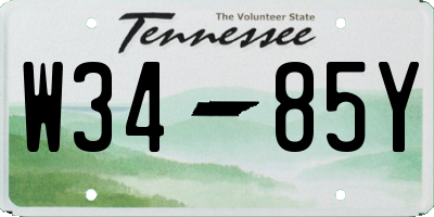TN license plate W3485Y