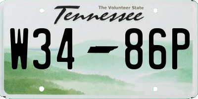 TN license plate W3486P