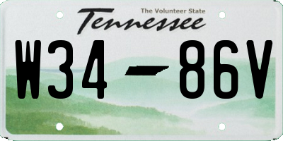 TN license plate W3486V