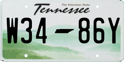 TN license plate W3486Y