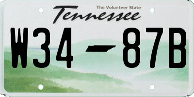 TN license plate W3487B