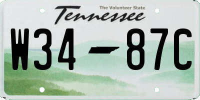 TN license plate W3487C