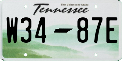 TN license plate W3487E
