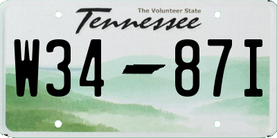 TN license plate W3487I