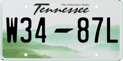 TN license plate W3487L