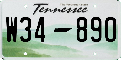 TN license plate W3489O