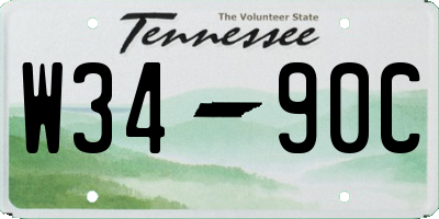 TN license plate W3490C