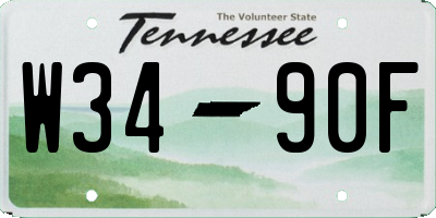 TN license plate W3490F