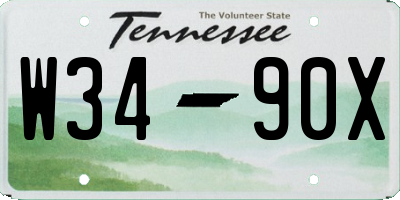 TN license plate W3490X