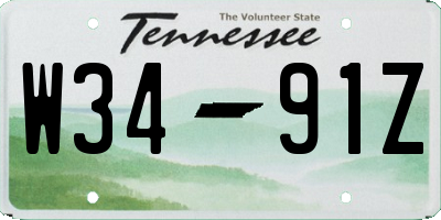 TN license plate W3491Z