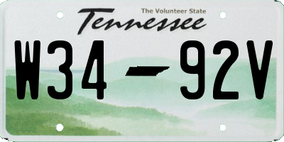 TN license plate W3492V