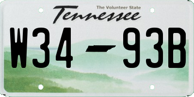 TN license plate W3493B