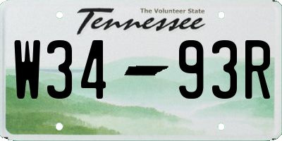 TN license plate W3493R
