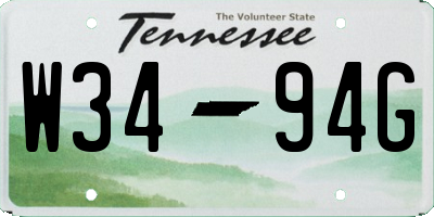 TN license plate W3494G