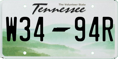 TN license plate W3494R