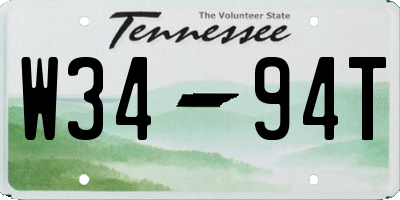 TN license plate W3494T