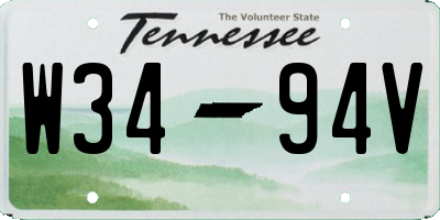 TN license plate W3494V