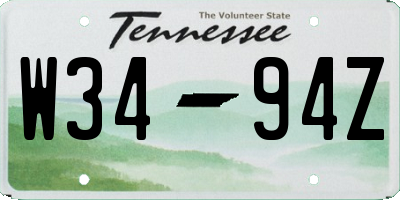 TN license plate W3494Z