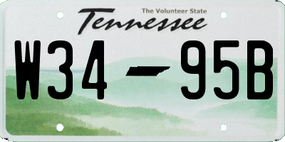 TN license plate W3495B