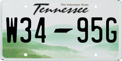 TN license plate W3495G
