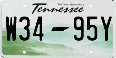 TN license plate W3495Y