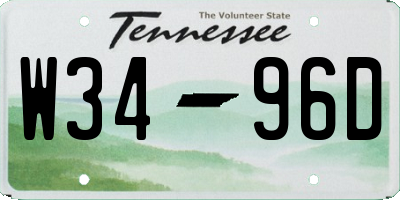 TN license plate W3496D