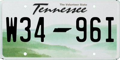 TN license plate W3496I