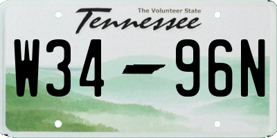 TN license plate W3496N