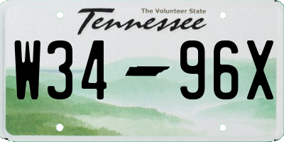 TN license plate W3496X
