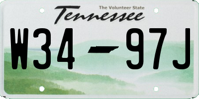 TN license plate W3497J