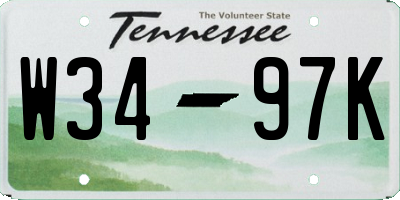 TN license plate W3497K