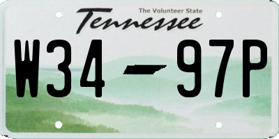 TN license plate W3497P